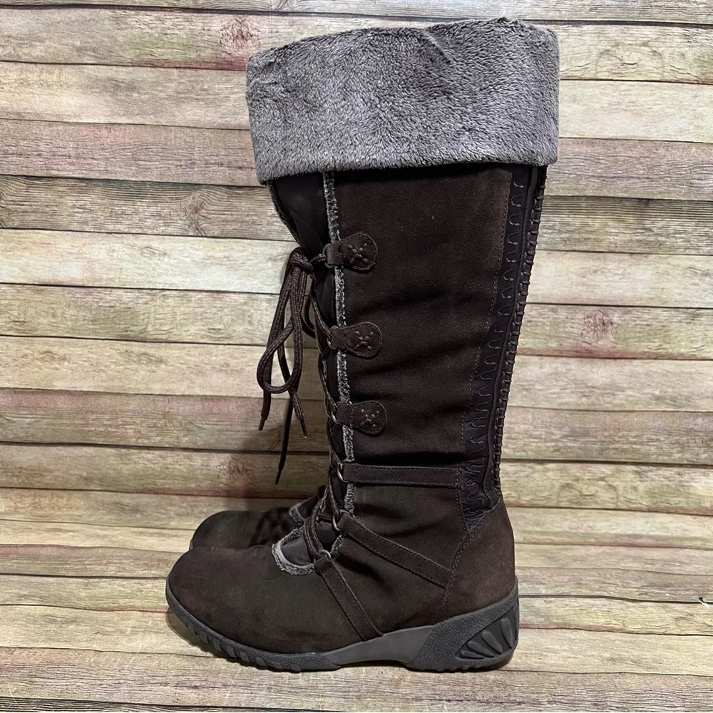 Khombu Brown Suede Tall Winter Boots